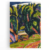 Modern Wall Art - Red Tree Abstract Landscape in Vibrant Expressionist Style