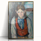 Modern Wall Art - Boy in a Red Vest Portrait by Paul Cézanne