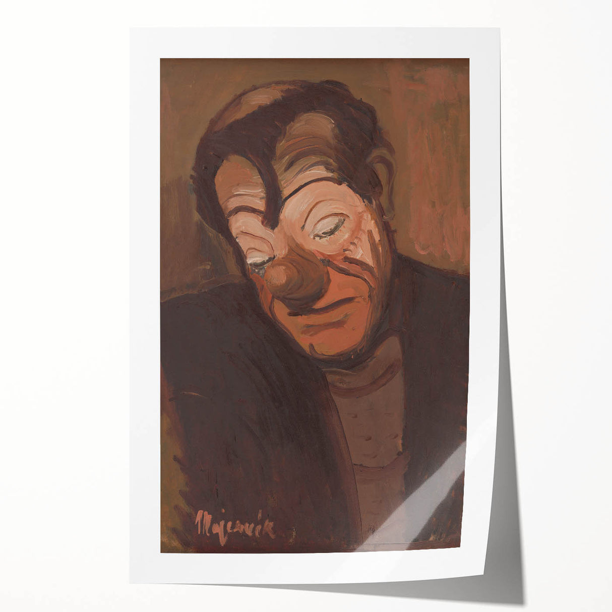 Modern Wall Art - Expressive Clown Portrait by Cyprián Majerník