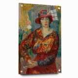 Modern Wall Art - Woman in Red Blouse with Tulips by Glackens