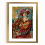 Modern Wall Art - Woman in Red Blouse with Tulips by Glackens