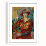 Modern Wall Art - Woman in Red Blouse with Tulips by Glackens
