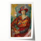 Modern Wall Art - Woman in Red Blouse with Tulips by Glackens