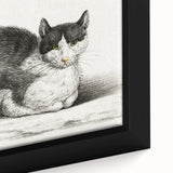 Classic Romantic Paintings - Lying Cat Illustration Wall Art