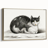 Classic Romantic Paintings - Lying Cat Illustration Wall Art