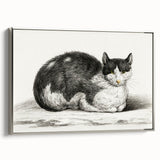 Classic Romantic Paintings - Lying Cat Illustration Wall Art