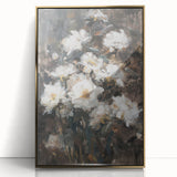 Moody Floral Living Room Wall Art – Modern Canvas Print