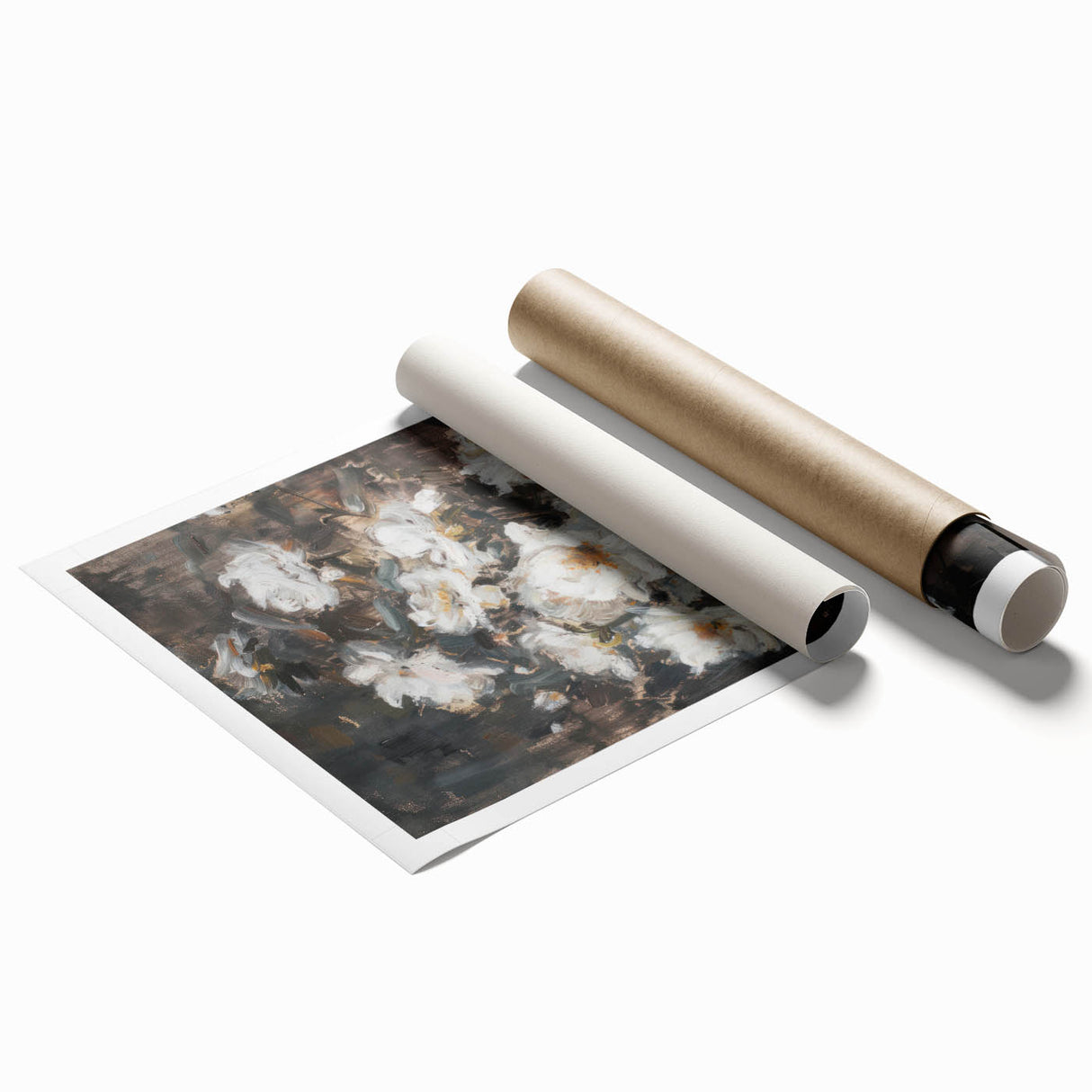 Moody Floral Living Room Wall Art – Modern Canvas Print