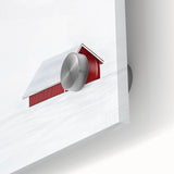 Minimalist Red House Office Wall Art – Modern Winter Décor