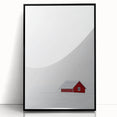 Minimalist Red House Office Wall Art – Modern Winter Décor