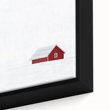 Minimalist Red House Office Wall Art – Modern Winter Décor