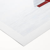 Minimalist Red House Office Wall Art – Modern Winter Décor