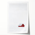 Minimalist Red House Office Wall Art – Modern Winter Décor