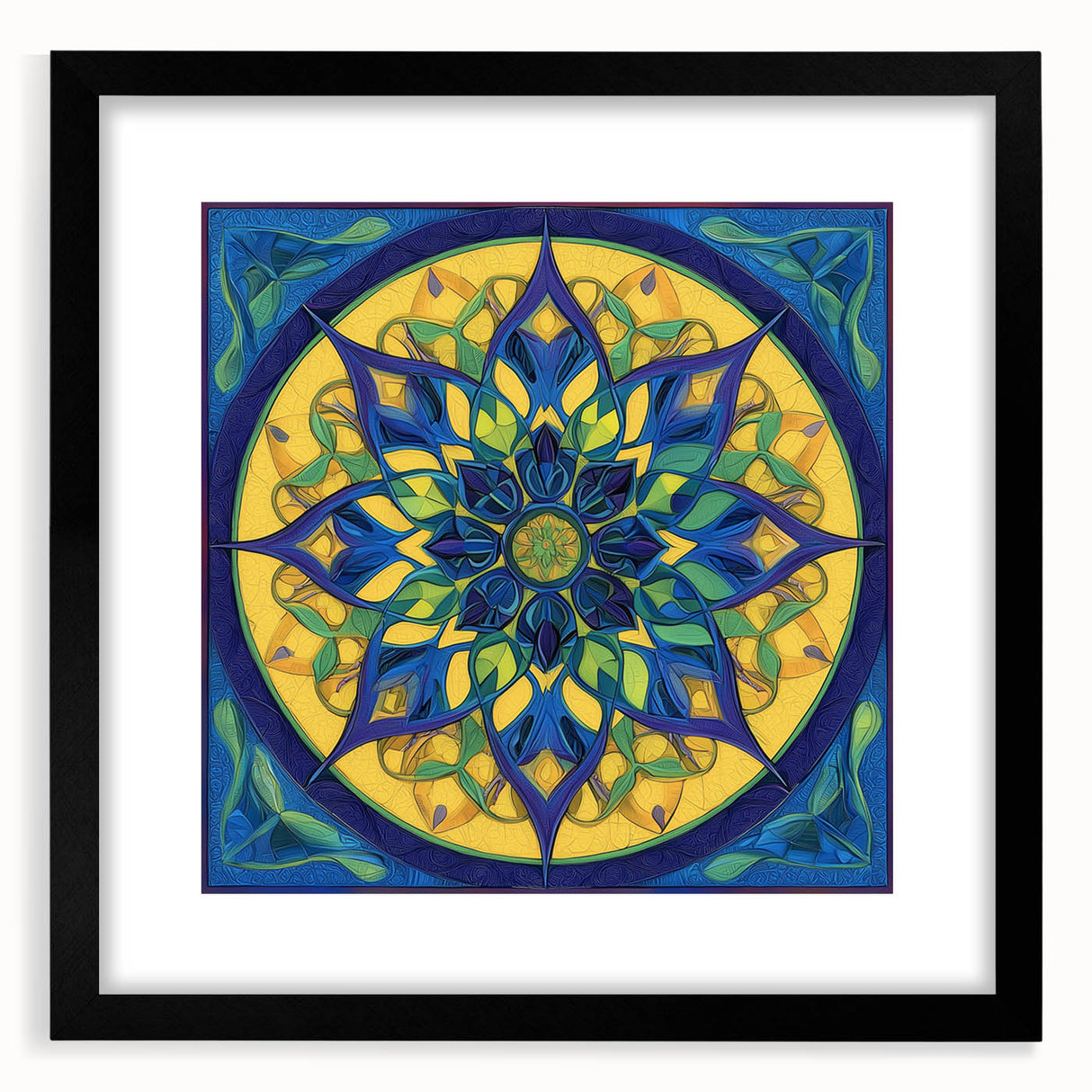 Abstract geometric frame with a matte black finish, showcasing a modern design suitable for contemporary decor. Perfect for enhancing living spaces or offices.