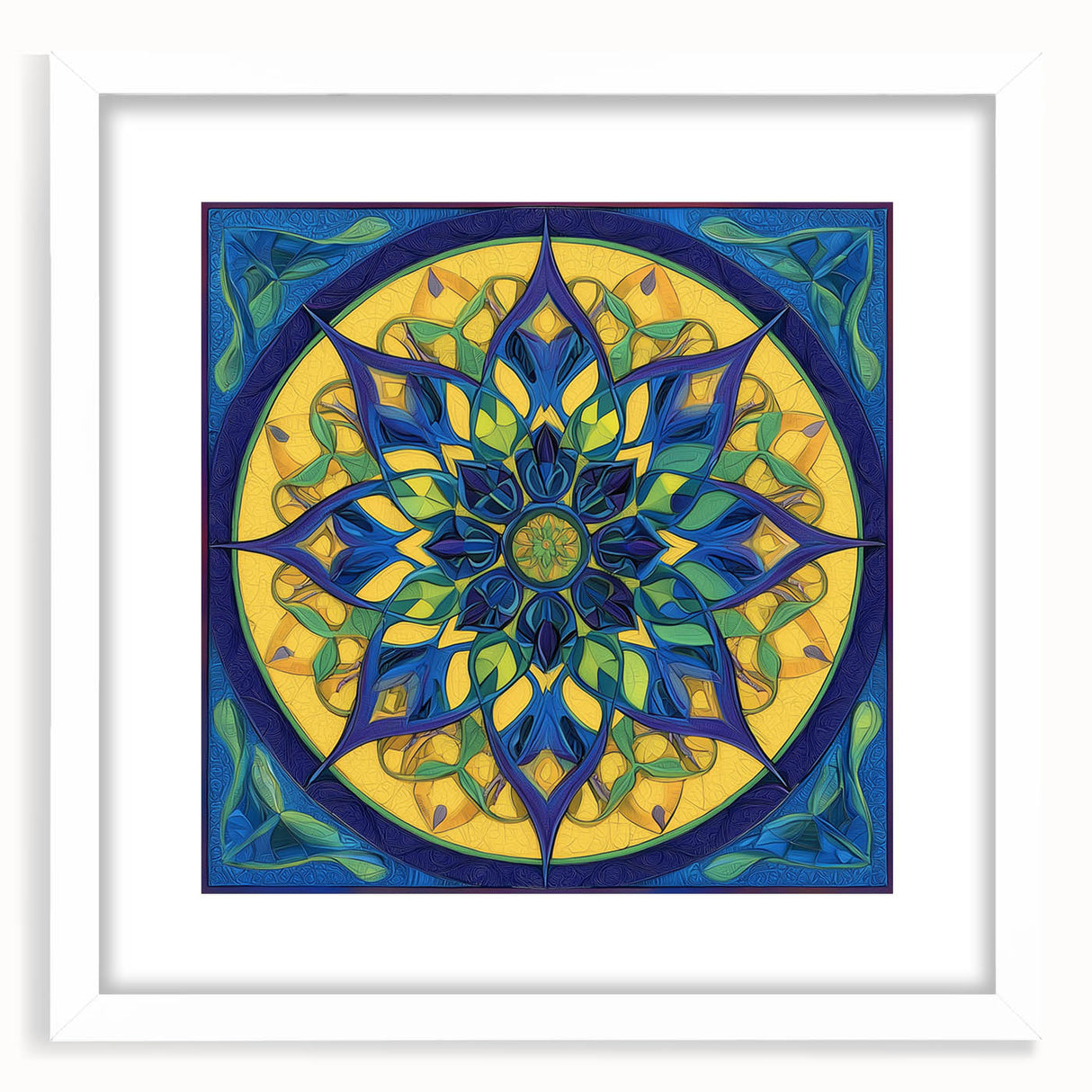 Abstract geometric frame in white with a matte finish, showcasing a modern design suitable for contemporary decor. Ideal for home or office artwork display.