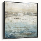 Framed abstract landscape wall art showcasing vibrant colors with a black frame, ideal for modern home decor. Perfect for adding a touch of elegance to any room.