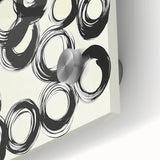 Abstract Art Prints – Rhythmic Ink Circles on Neutral Canvas