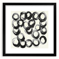 Abstract Art Prints – Rhythmic Ink Circles on Neutral Canvas