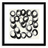 Abstract Art Prints – Rhythmic Ink Circles on Neutral Canvas