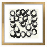 Abstract Art Prints – Rhythmic Ink Circles on Neutral Canvas