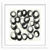 Abstract Art Prints – Rhythmic Ink Circles on Neutral Canvas