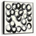 Abstract Art Prints – Rhythmic Ink Circles on Neutral Canvas