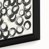 Abstract Art Prints – Rhythmic Ink Circles on Neutral Canvas