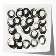 Abstract Art Prints – Rhythmic Ink Circles on Neutral Canvas