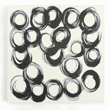 Abstract Art Prints – Rhythmic Ink Circles on Neutral Canvas