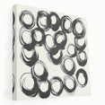 Abstract Art Prints – Rhythmic Ink Circles on Neutral Canvas