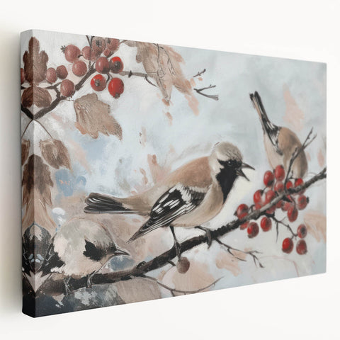 Stretched canvas artwork showcasing a vibrant animal design, featuring a colorful depiction of wildlife in a natural setting, ideal for home decor.