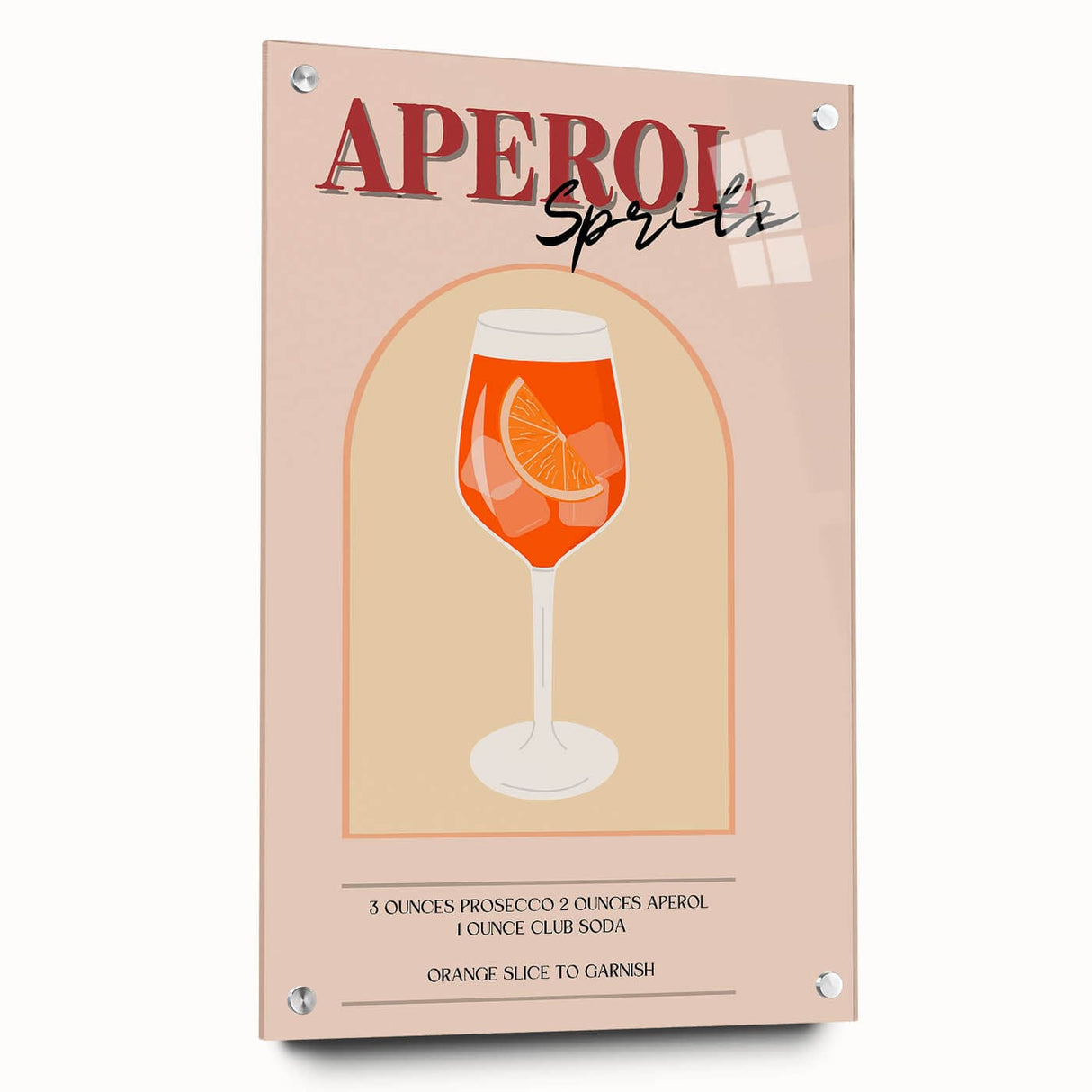Large abstract wall art on acrylic glass depicting colorful food and drinks, ideal for dining room decor.