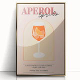 Art Deco poster of food and drinks, in gold and black tones, acrylic framed, ideal for modern kitchen decor.