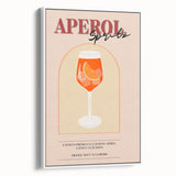 Vintage poster art of colorful food and drinks on extra large framed canvas, ideal for living room decor.