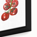 Extra large black wall art on canvas featuring a close-up of colorful, textured fruits, ideal for living room decor.