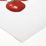 Art deco poster featuring an assortment of vibrant, colorful fruits on a rolled canvas, ideal for dining room wall art.