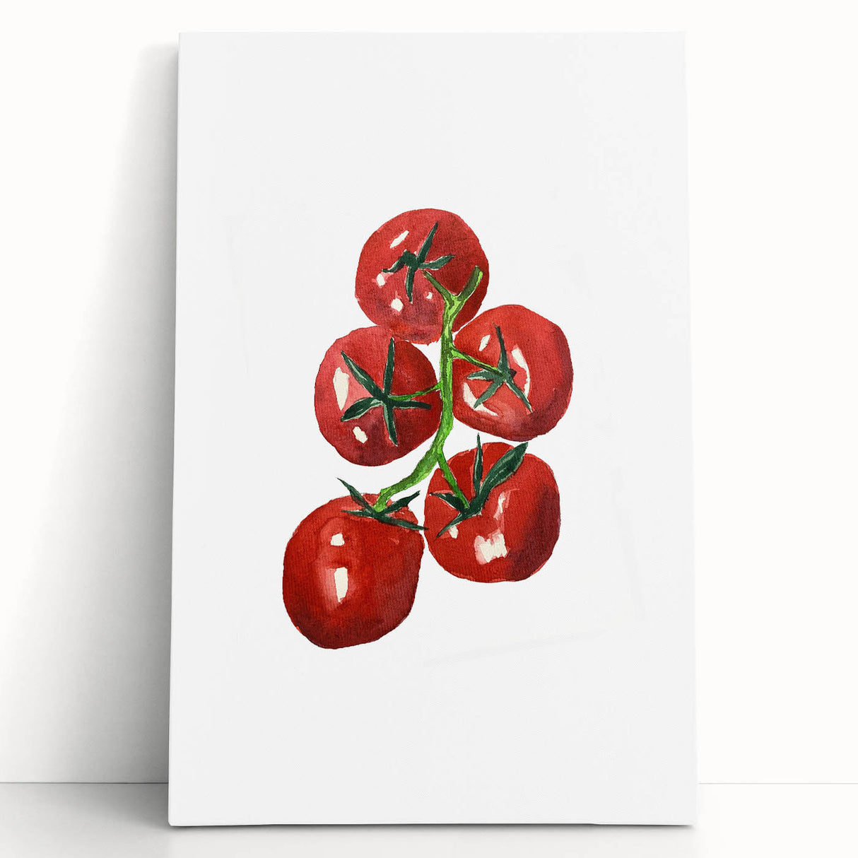 Black and white stretched canvas featuring an assortment of fruits, ideal for kitchen wall art.