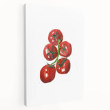 Large stretched canvas featuring a vibrant array of fruits, ideal for kitchen wall art.