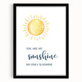 You Are My Sunshine Print - Nursery Wall Art for Kids