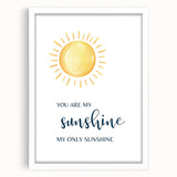 You Are My Sunshine Print - Nursery Wall Art for Kids