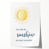 You Are My Sunshine Print - Nursery Wall Art for Kids