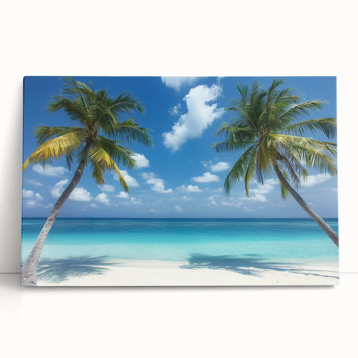 Landscape canvas print showcasing a serene beach scene with soft waves and a pastel sky, ideal for coastal home decor. Perfect for creating a tranquil atmosphere.