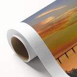 Landscape bridge design rolled canvas art showcasing a vibrant, textured depiction of a serene bridge scene, elegantly packaged in a protective tube for safe transport.