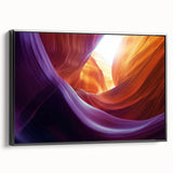 Framed canvas artwork showcasing a stunning landscape of canyons, featuring rich earth tones and intricate details, perfect for enhancing home decor with natural beauty.