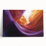 Stretched canvas artwork depicting vibrant canyons in a landscape scene, showcasing rich colors and textures, perfect for enhancing home decor and wall styling.