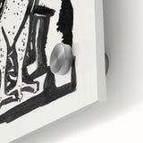 Modern Wall Art - Bold Black & White Crowing Rooster - Art Print