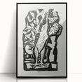 Modern Wall Art - Bold Black & White Crowing Rooster - Art Print