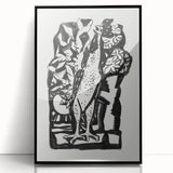 Modern Wall Art - Bold Black & White Crowing Rooster - Art Print