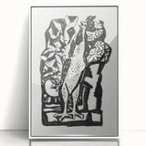 Modern Wall Art - Bold Black & White Crowing Rooster - Art Print