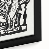 Modern Wall Art - Bold Black & White Crowing Rooster - Art Print